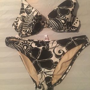 Black & White Floral Bikini